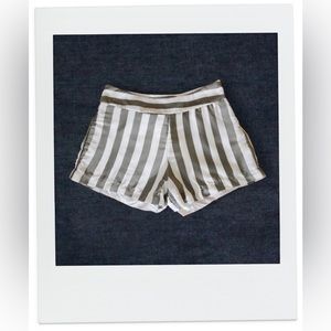 Satin Striped Grey/White Shorts, Women’s -SMALL- [NWT]